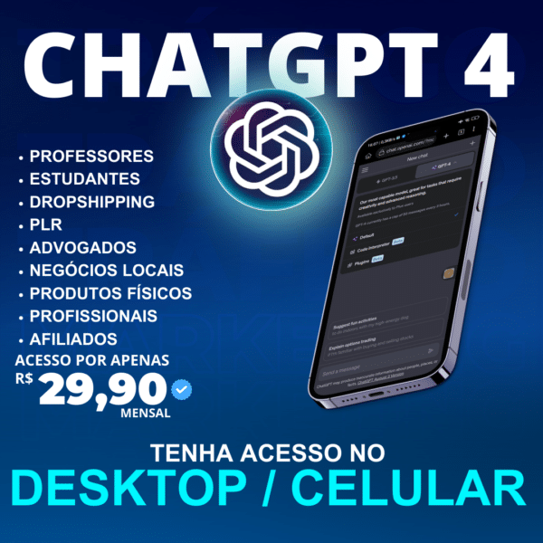 Acesso Chatgpt 4 Plus - Mensal